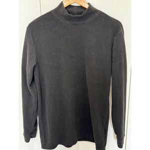 Men's 32 Degrees Heat Black mock neck microFleece Pullover Top Size L